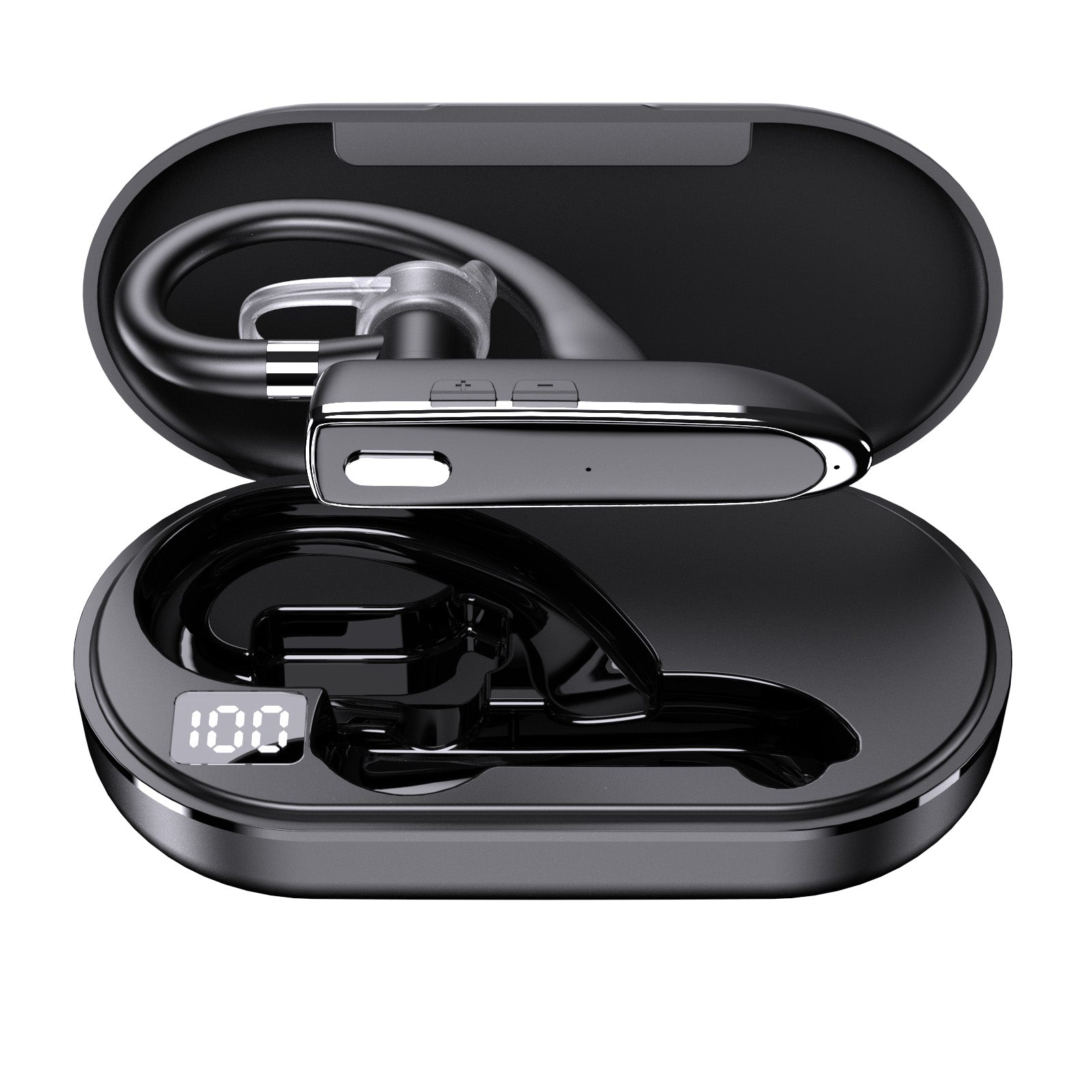 YYK-530-2 Business Single Ear Wireless Earhook Bluetooth Headset Hands-free Call Music Earphone with Digital Display Charging Case YYK-530-2 Business Single Ear Wireless Earhook Bluetooth Headset Hands-free Call Music Earphone with Digital Display Charging Case